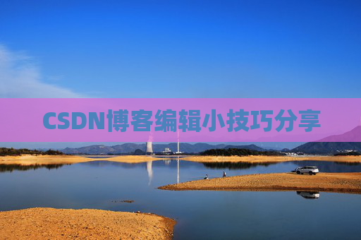 CSDN博客编辑小技巧分享